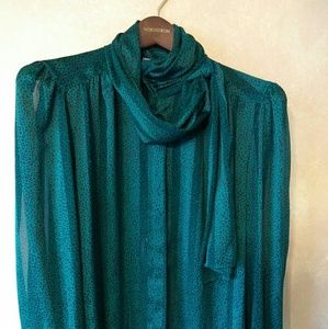 Vintage Secretary blouse, bow tie front