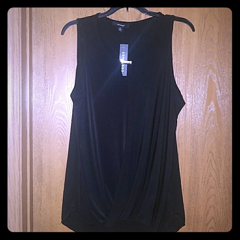 NWT Black Dressy Tank Top W/ Gold Embellishment