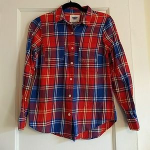 Old navy plaid button up top