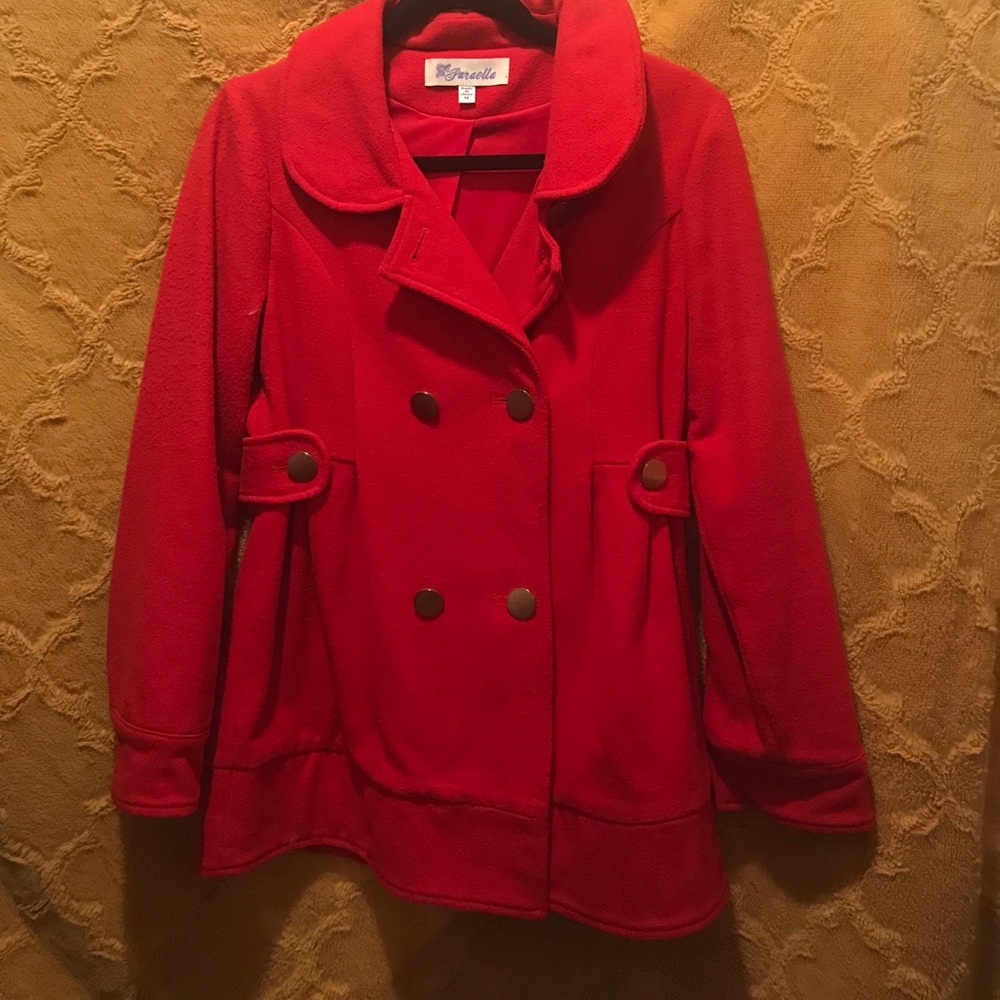 Red pea coat!