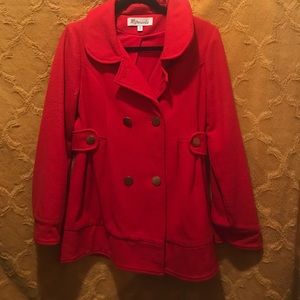 Red pea coat!