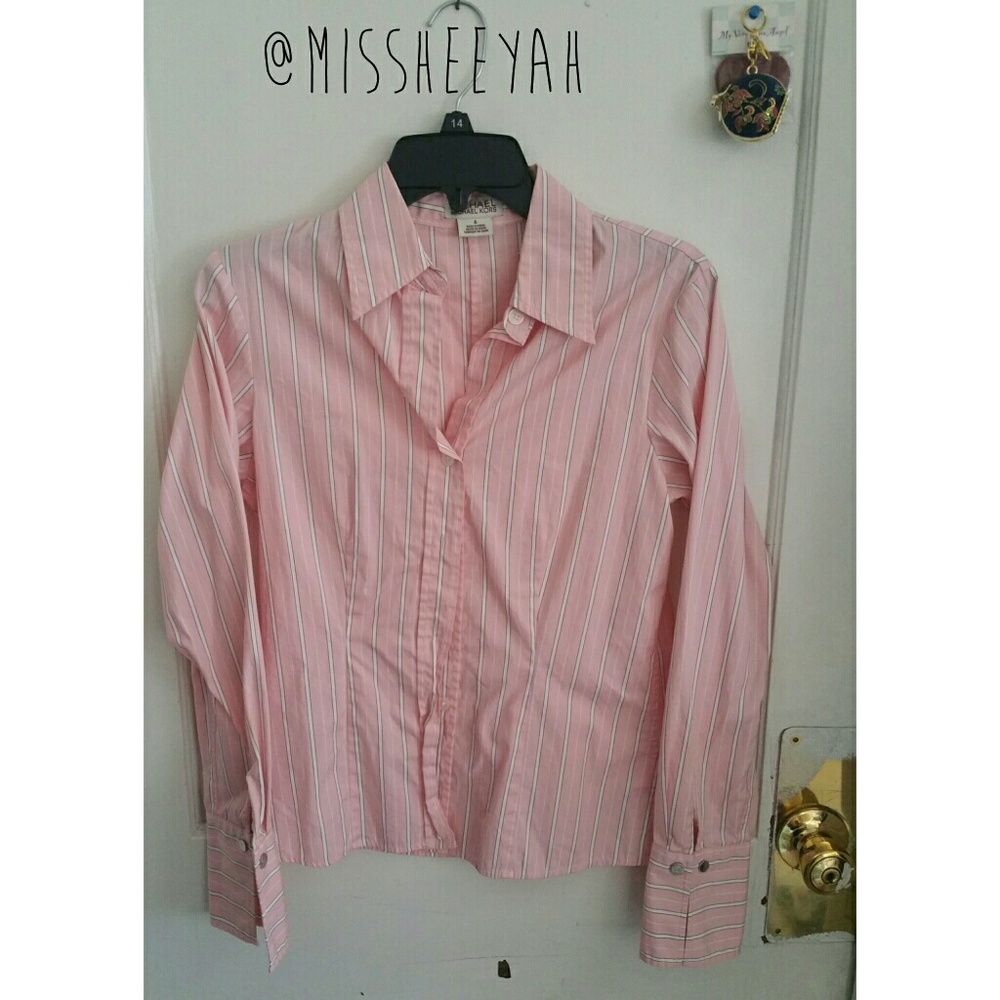 Pink & White Striped Button Down Shirt