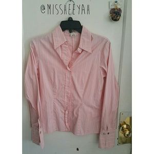 Pink & White Striped Button Down Shirt