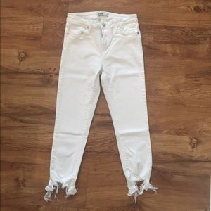 Just Black Cropped White Jeans