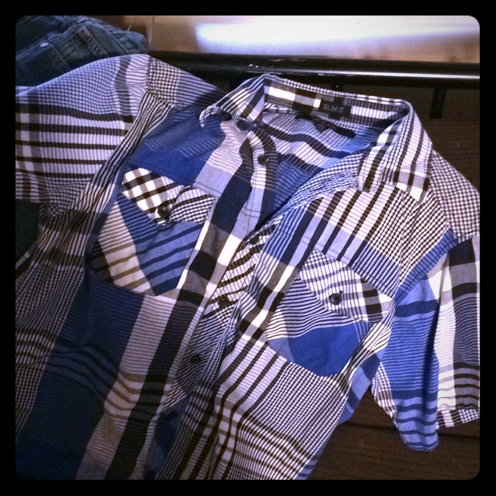Men's short sleeve button up
