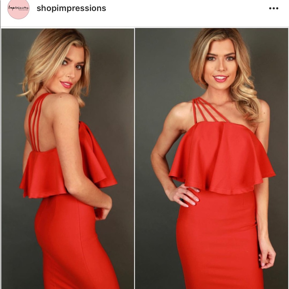 NWT tangerine one shoulder dress