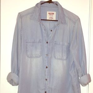 Light blue chambray button down.