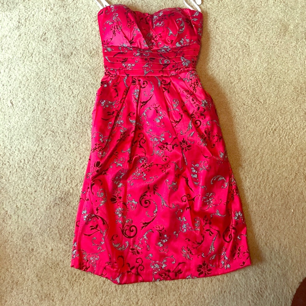 Red dress with design