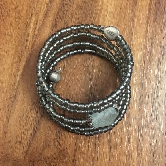 Jewelry - Handmade Wrap Bracelet Silver Stone Stacking