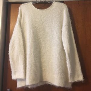 lou & grey fuzzy crew sweater