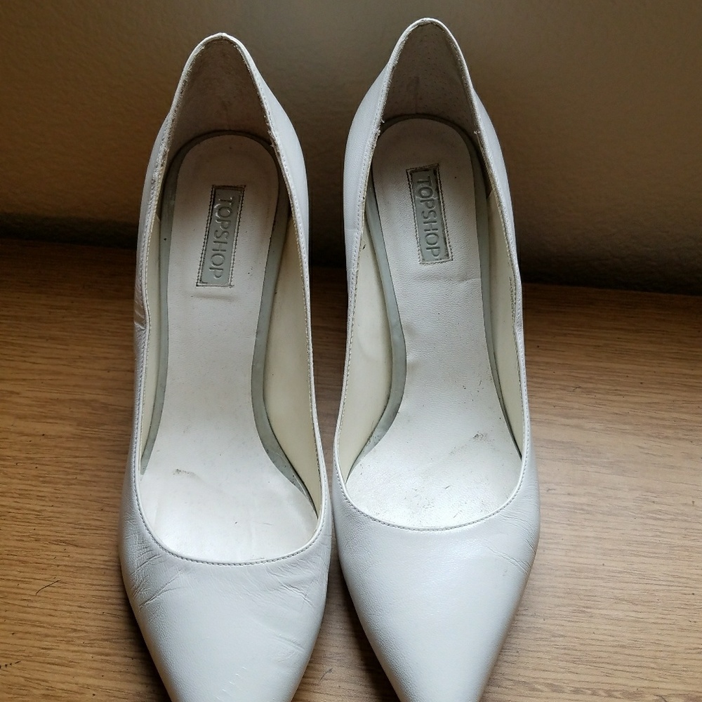 Topshop, white 3 in heels