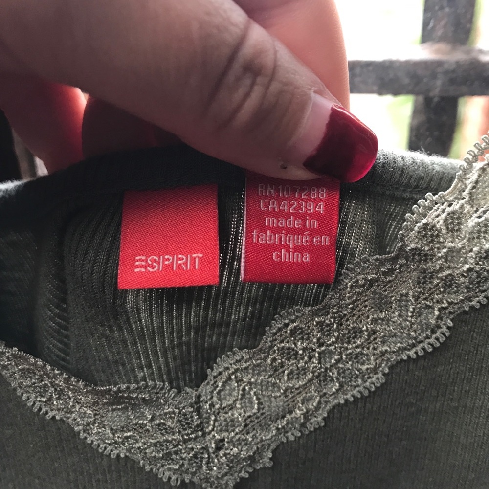 ESPIRIT Olive Green Tank Top - Picture 3 of 4
