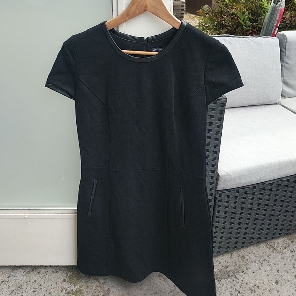 NWT Mango Leather Collar Mini Dress
