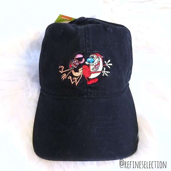 Nickelodeon Ren & Stimpy Black Dad Cap Hat - Picture 2 of 6