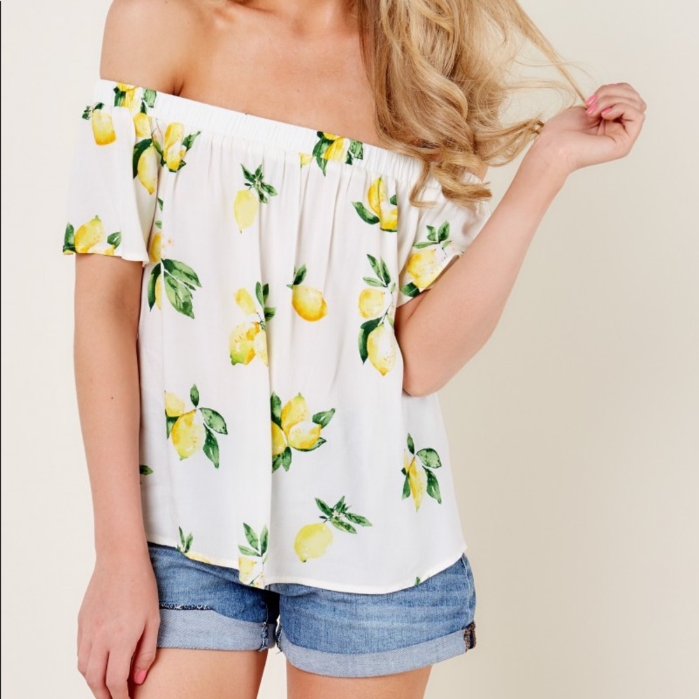 Lemon Off The Shoulder Top