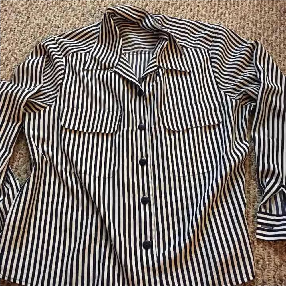 Navy and whit Stripped Blouse