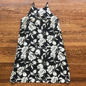 VINTAGE BLACK AND CREAM TULIP MINI SLIP DRESS