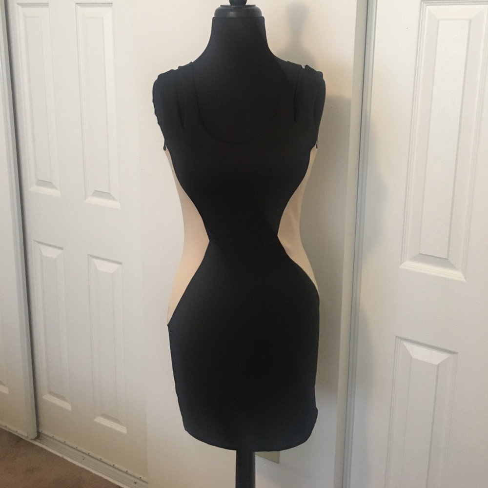 Side color block dress