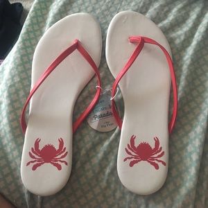 crab flip flops