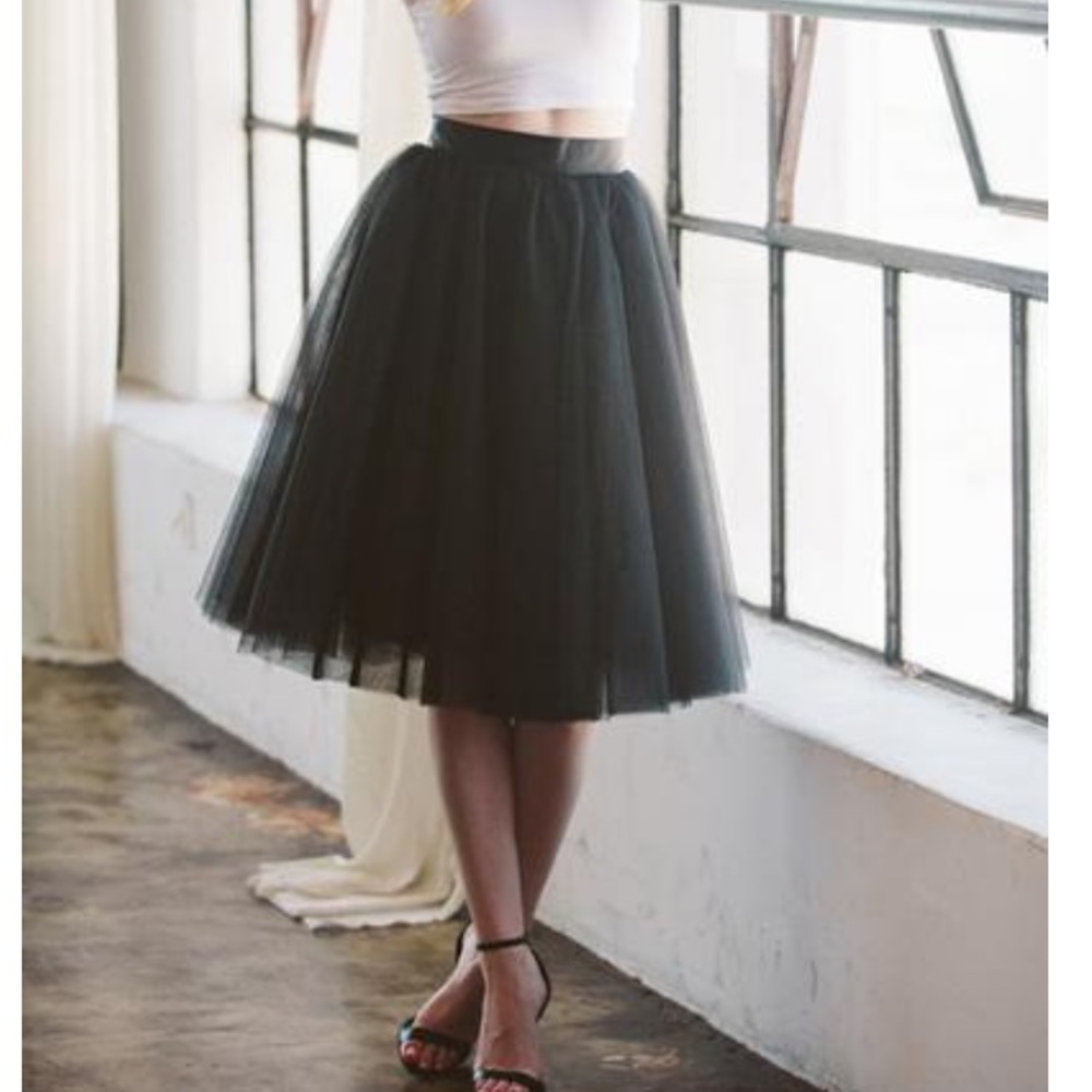 The Wendy Black Tulle Skirt 25in