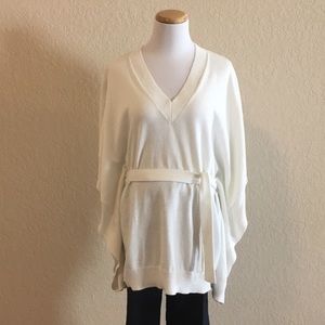 Michael Kors Poncho Sweater with Tie Belt