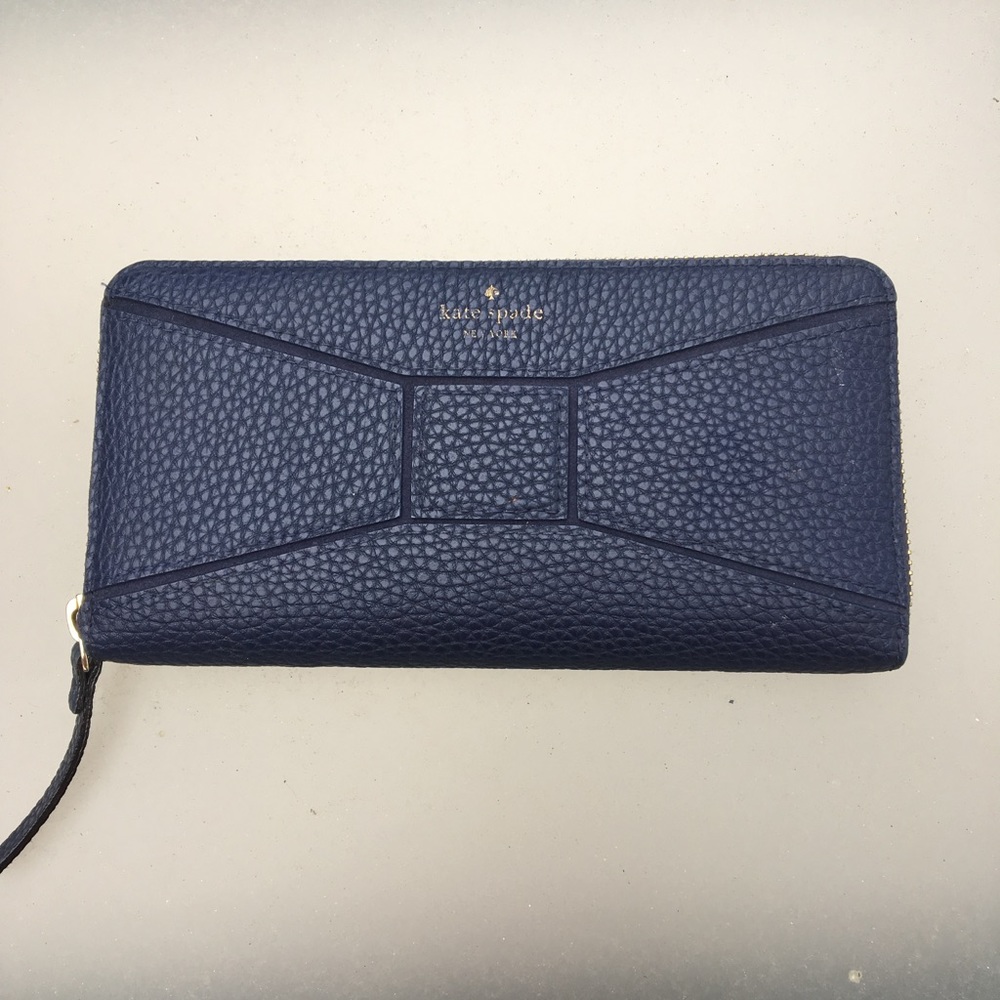 Kate Spade zip wallet navy blue