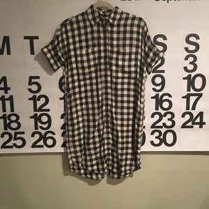 Madewell checkered button down dress
