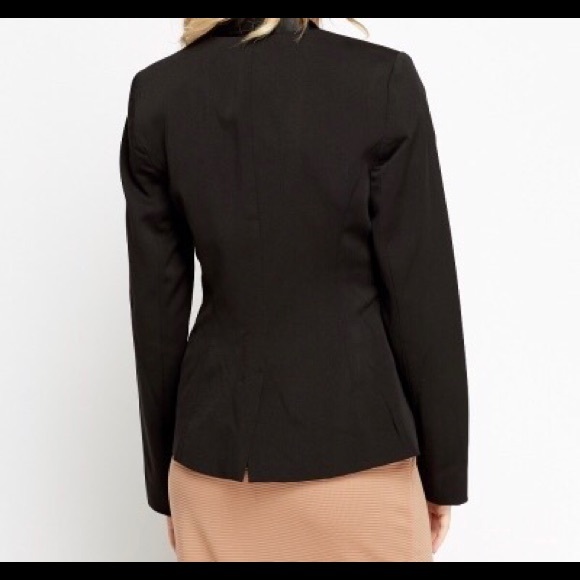 Silky Trim Open Black Blazer - Picture 2 of 6