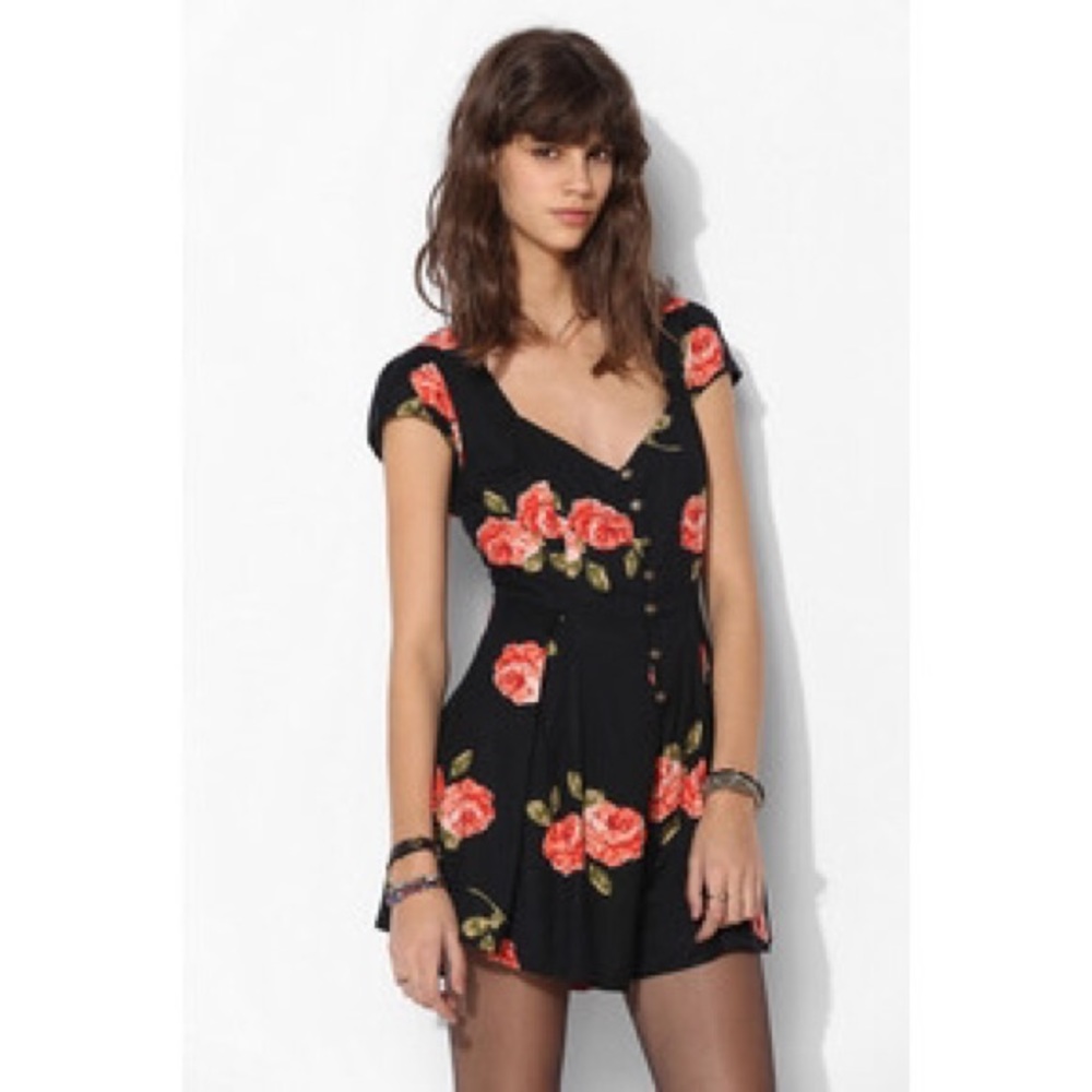 Kimchi Blue Lace-Up Romper
