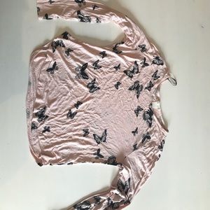 Pink butterfly long sleeve top!