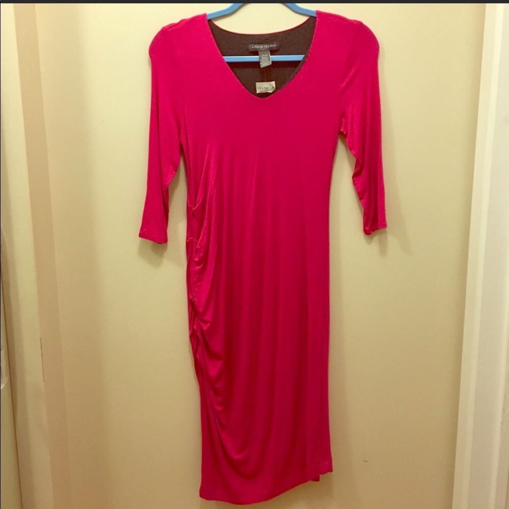 A Pea in the Pod Pink Maternity Dress