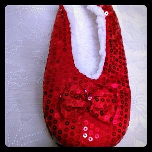 NWT Red Sequined Slippers