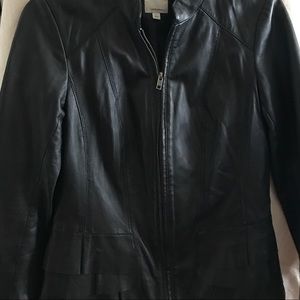 Halogen black leather jacket