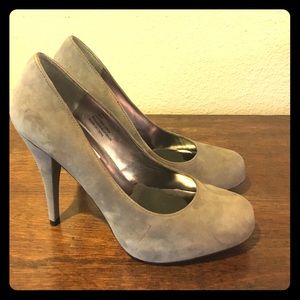 Grey suede pumps