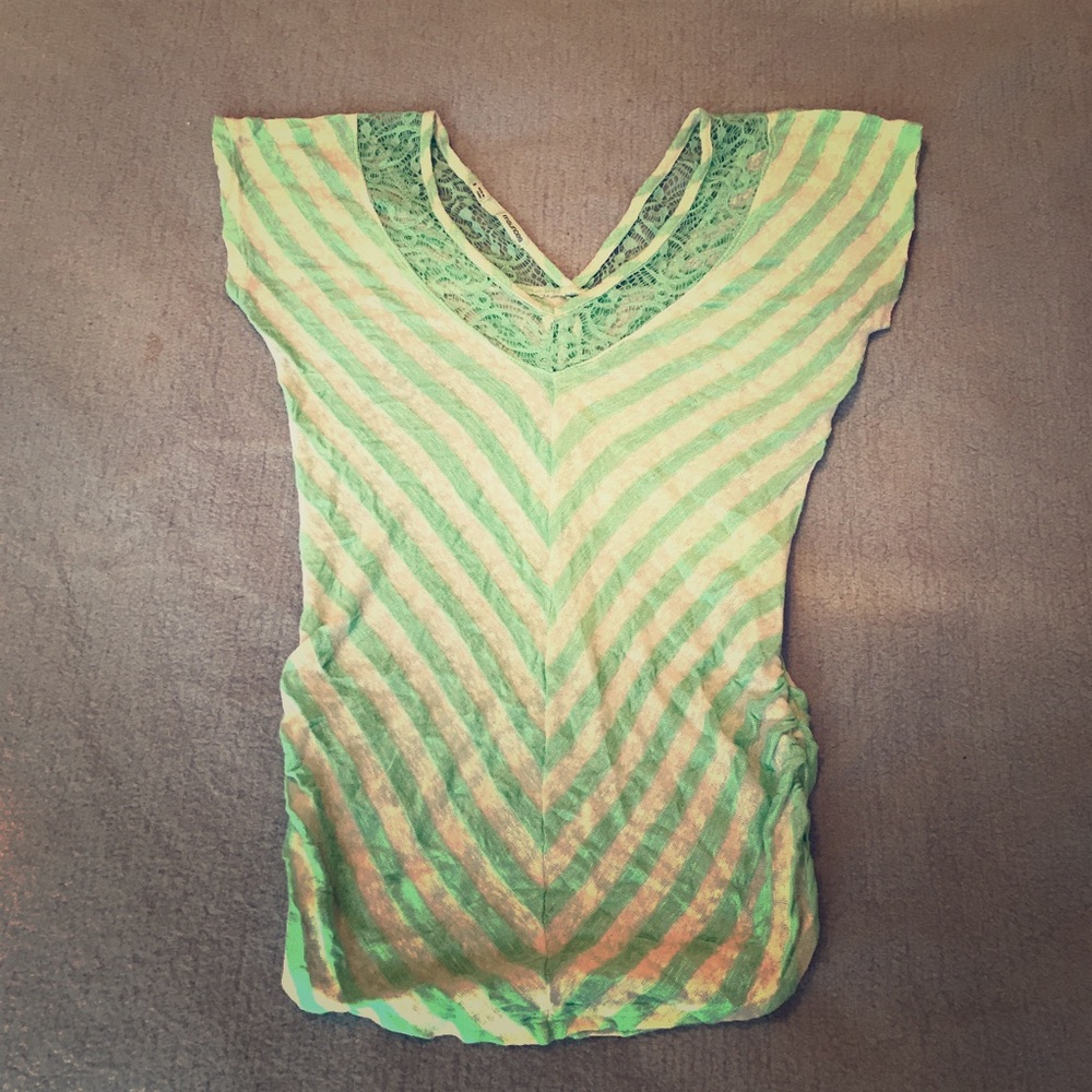 Maurice's Striped V Neck Top Size S