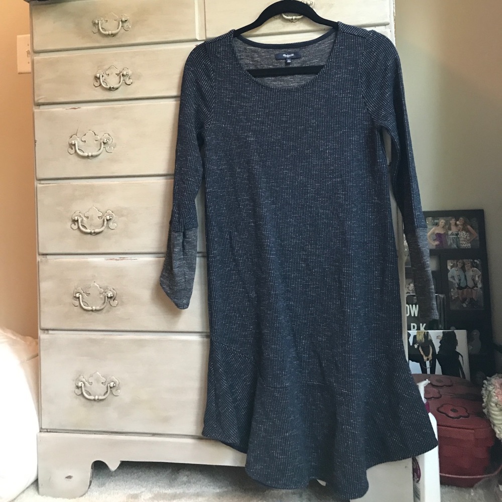 Long-Sleeved navy and grey Madewell dress