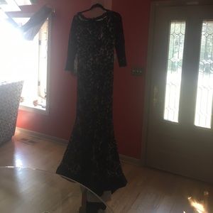 Black lace fishtail dress
