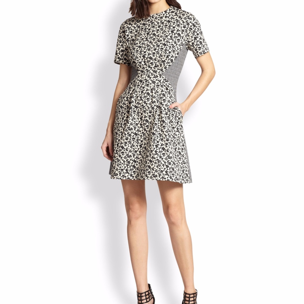 Thakoon addition paneled floral jacquard dress