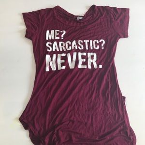 Maroon graffiti tee. *Me? Sarcastic? Never. *