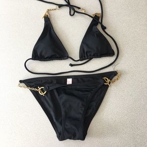Victoria's Secret Black and Gold Chain Bikini