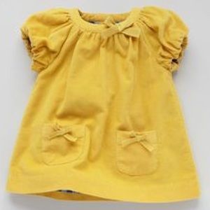 Baby Boden Yellow Corduroy Dress