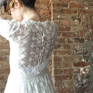 Zara collection off-white romantic lace dress