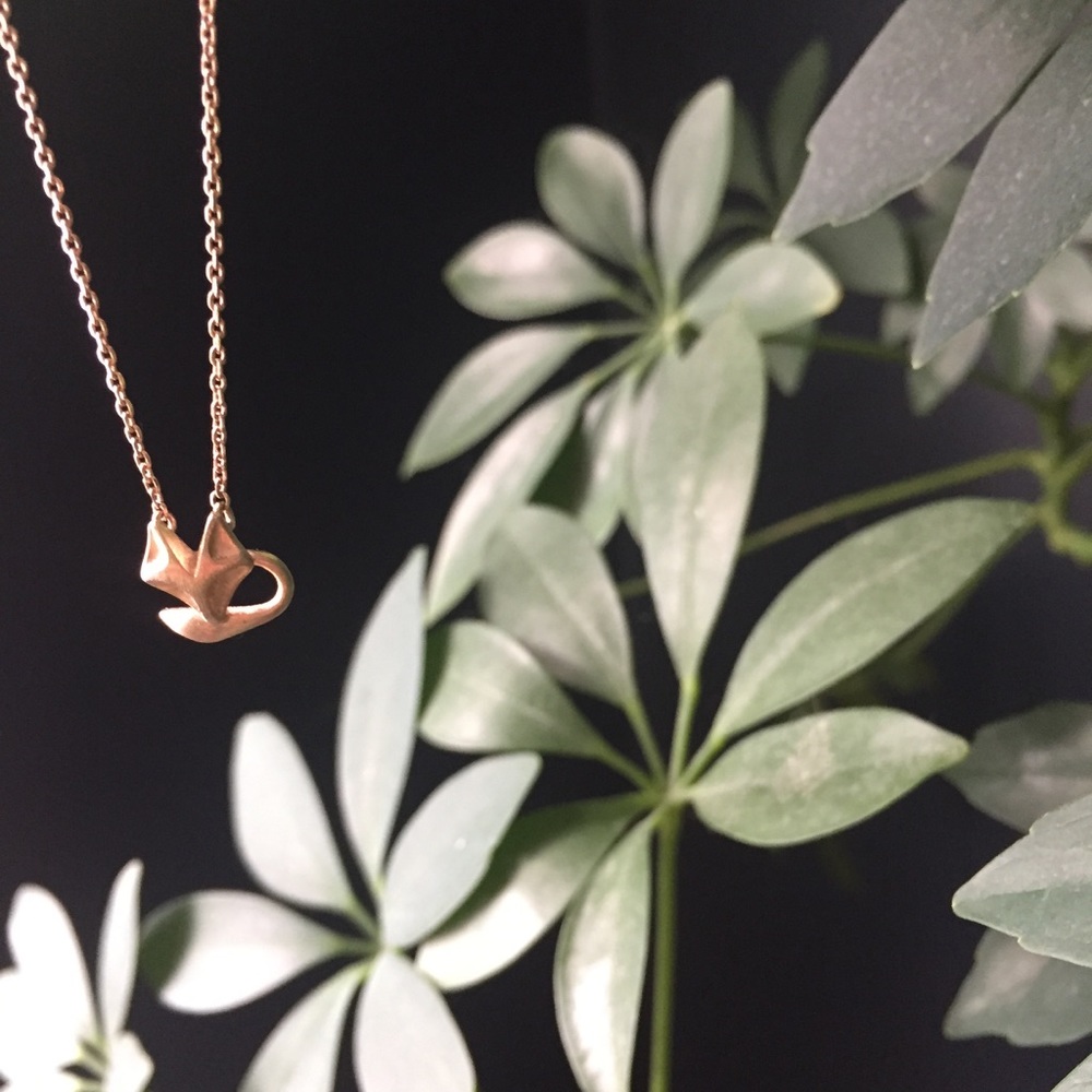 Rose gold fox necklace
