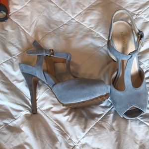 Nine west blue gray suede shoes