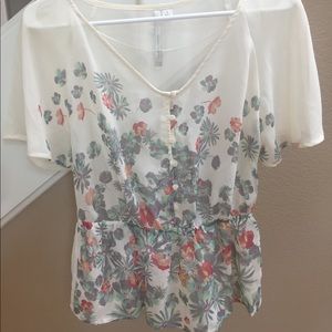 LC Lauren Conrad sheer chiffon peasant top