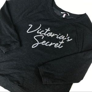 VS Dark Gray sweatshirt sequined lettering Medium