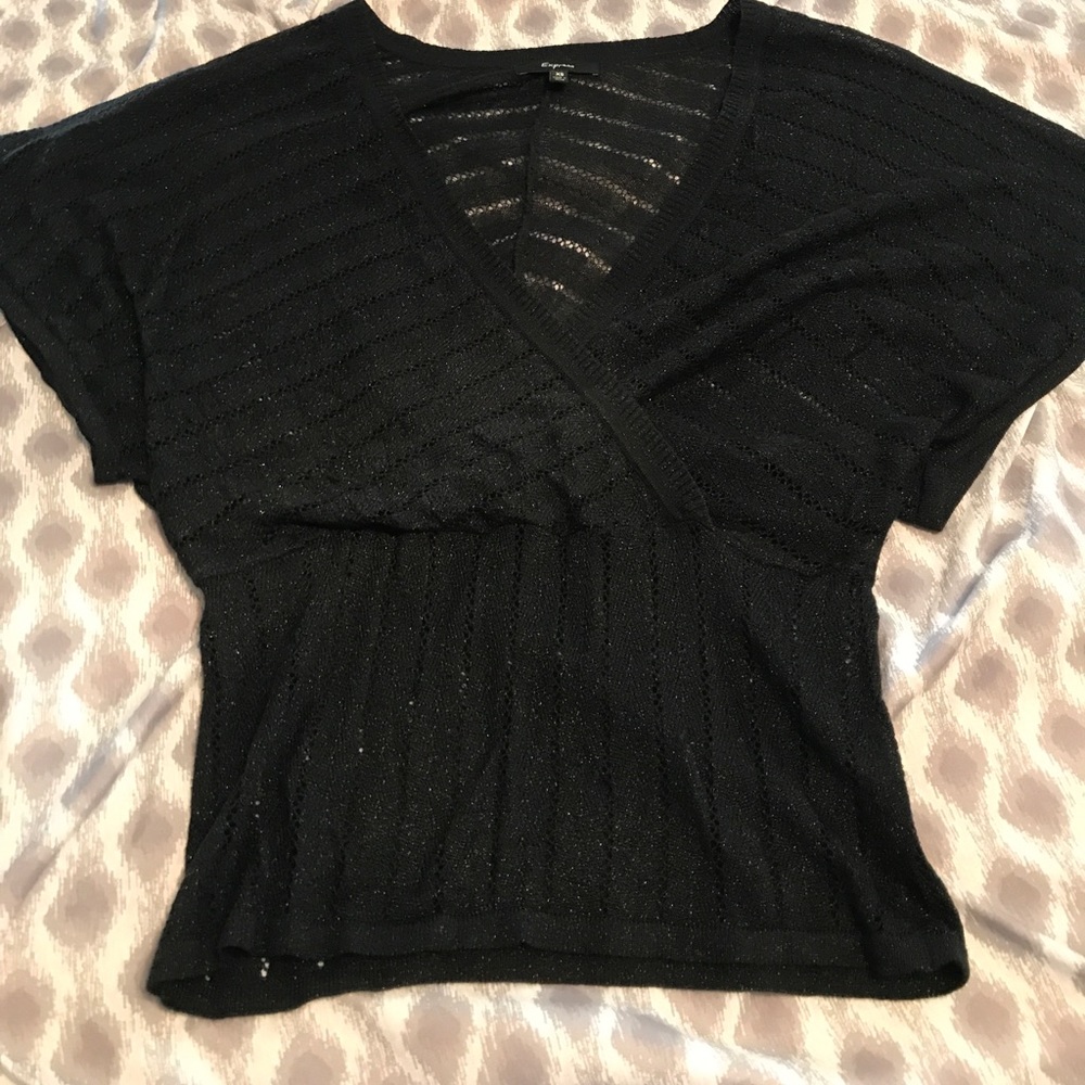 Express dolman sleeve cross over sweater