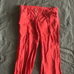 Orange loose fitted pants