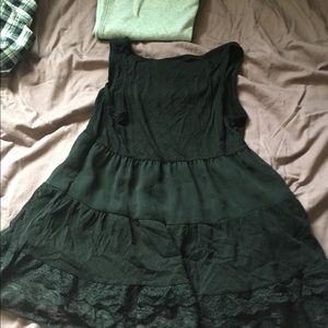 Black tank top with lace design on bottom