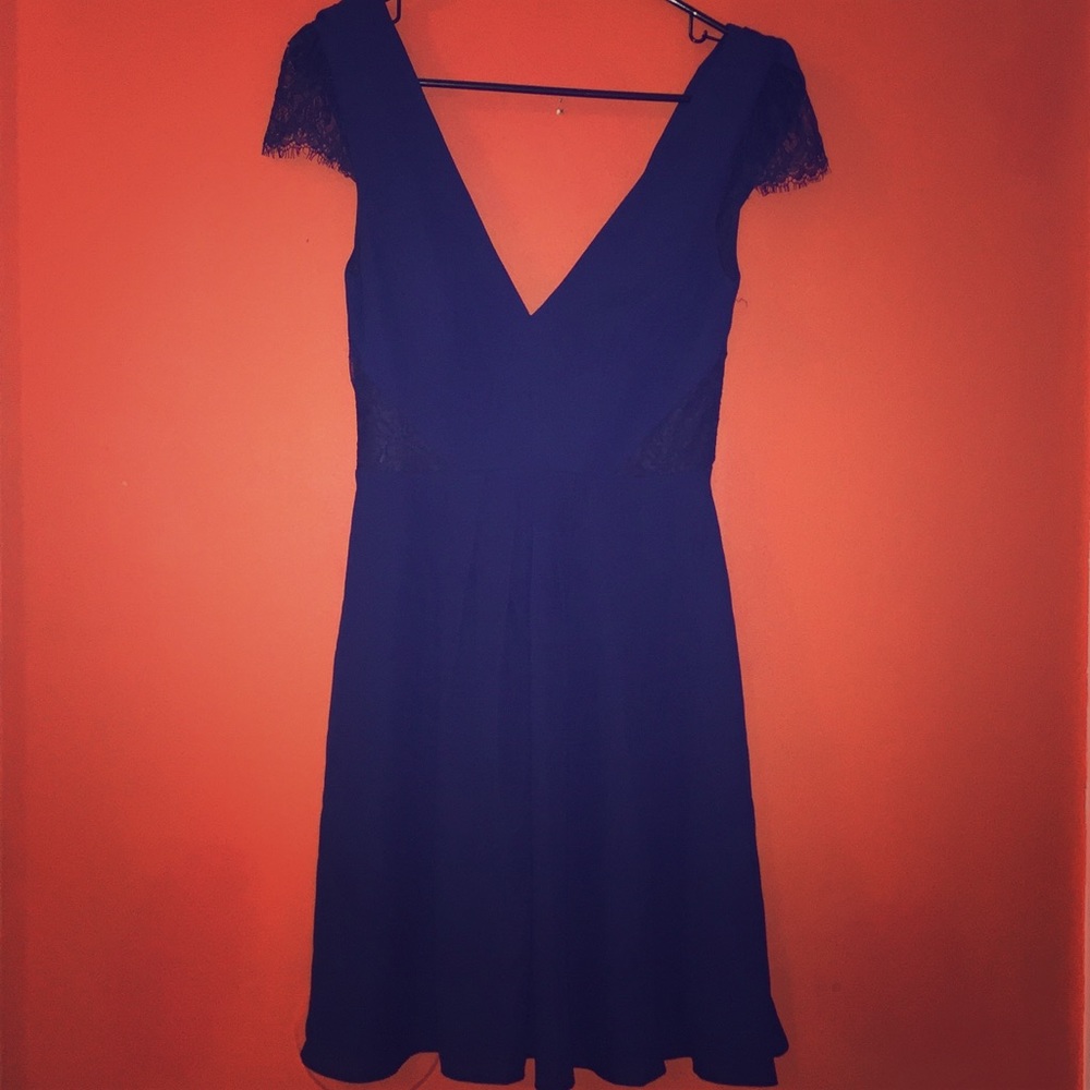 Navy short sleeved dress